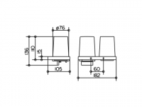 Двойной держатель Keuco Edition-11 с мыльным дозатором и стаканом схема 2