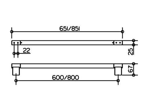 Keuco Plan Полотенцедержатель 14901 (80 см) схема 2