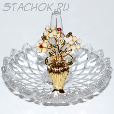 Брошь "Цветы в вазе" (США)