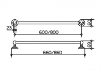 Keuco Astor Полотенцедержатель 02101 010800 (80 см) схема 2
