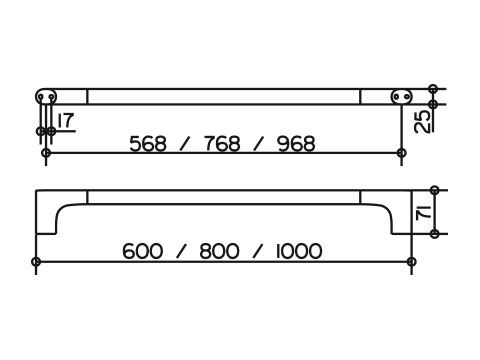 Keuco Edition 400 Полотенцедержатель 11501 010600 (60 см). схема 2