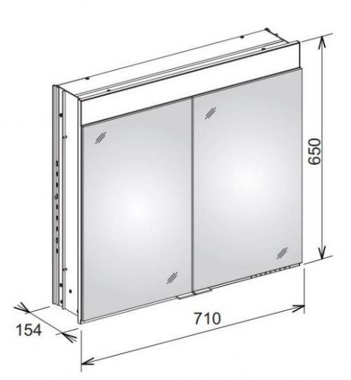 Keuco Edition 400 Зеркальный шкаф для встраиваемого монтажа 21501 71х65 ФОТО