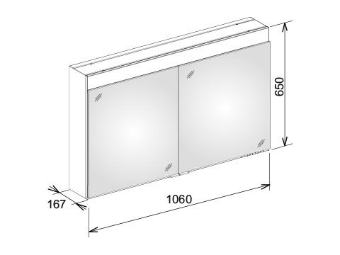 Keuco Edition 400 Зеркальный шкаф 21532 106х65 схема 1