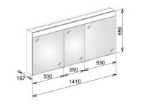 Keuco Edition 400 Зеркальный шкаф 21523 141х65 схема 2