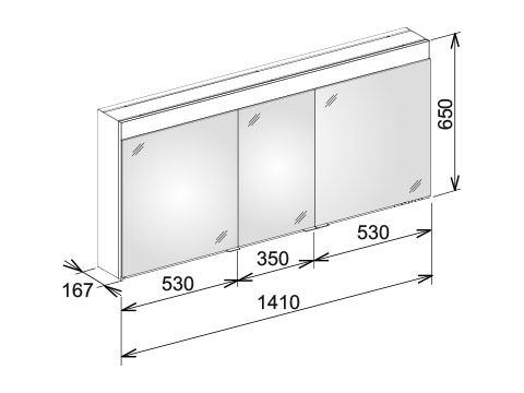 Keuco Edition 400 Зеркальный шкаф 21523 141х65 схема 2