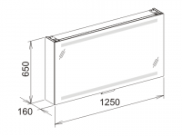 Keuco Edition 300 Зеркальный шкаф 30202 125х65 схема 1