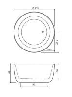 Маленькая ванна из искусственного камня Balteco Allure 135x135 схема 1