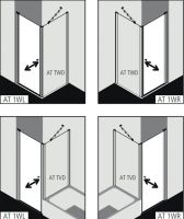 Душевая кабина Kermi Atea монтаж в угол AT 1WR/L схема 2