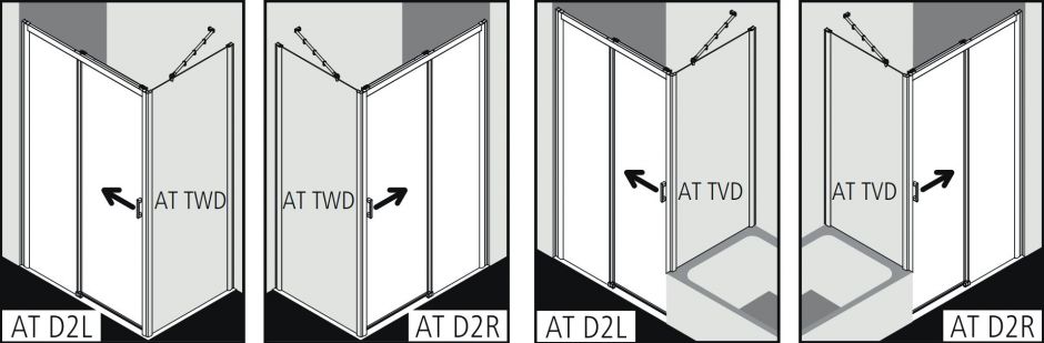 Душевая кабина Kermi Atea угловая или пристенная AT D2R/L ФОТО