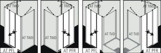 Душевая кабина Kermi Atea угловая или пристенная AT PFR/L ФОТО