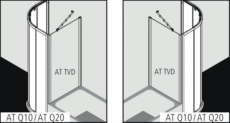 Душевая кабина Kermi Atea угловая или пристенная AT Q10 / AT Q20 ФОТО