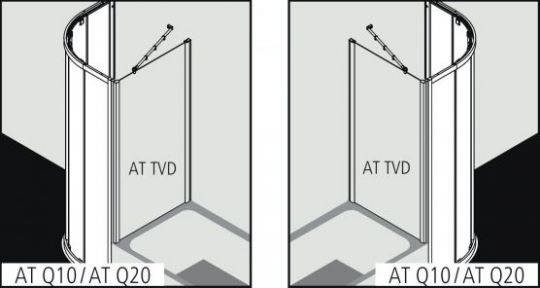 Душевая кабина Kermi Atea угловая или пристенная AT Q10 / AT Q20 схема 3