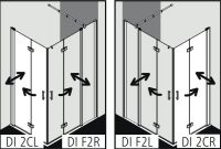 Душевая кабина Kermi Diga угловой монтаж DI 2CR/L схема 2