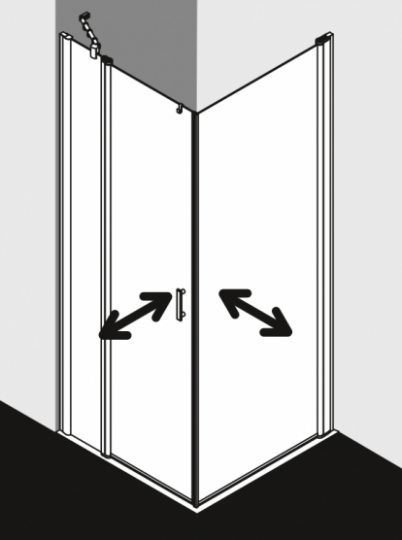 Душевая кабина Kermi Diga установка в угол DI 1GR/L схема 2