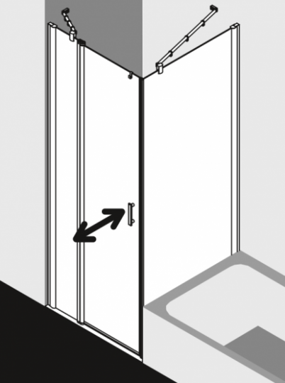 Душевая кабина Kermi Diga установка в угол DI 1GR/L схема 3