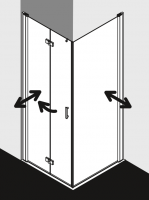 Душевая кабина Kermi Diga установка в угол DI 2SR/L схема 3
