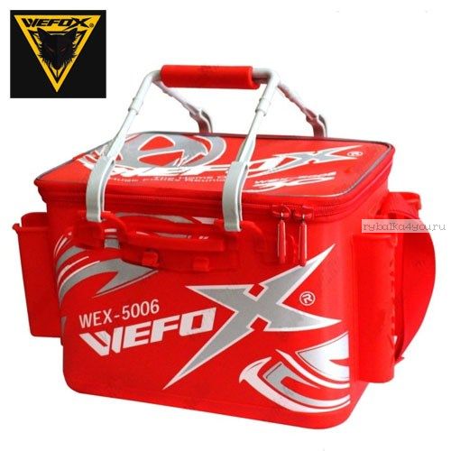 Сумка рыболовная Wefox EVA WEX 5006 / 40см с держателями для удилища, красно - белая