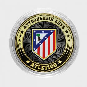 10 рублей, АТЛЕТИКО МАДРИД - ИСПАНИЯ, цветная эмаль + гравировка (ATLETICO)