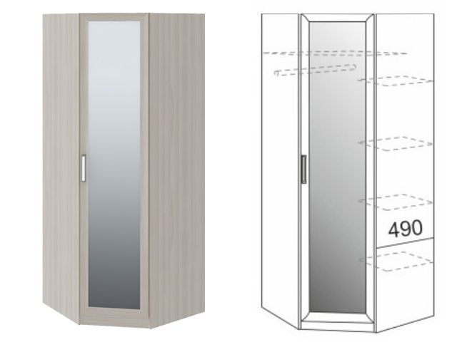 Walker М1 Шкаф угловой с зеркалом