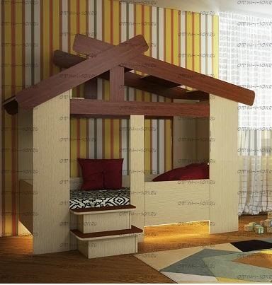Кровать-домик Фанки Кидз 13/64 СВ (80х170) (закругленные верхние края крыши)