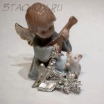 Брошь "Девушка и фея" цвет серебра (AJC США)