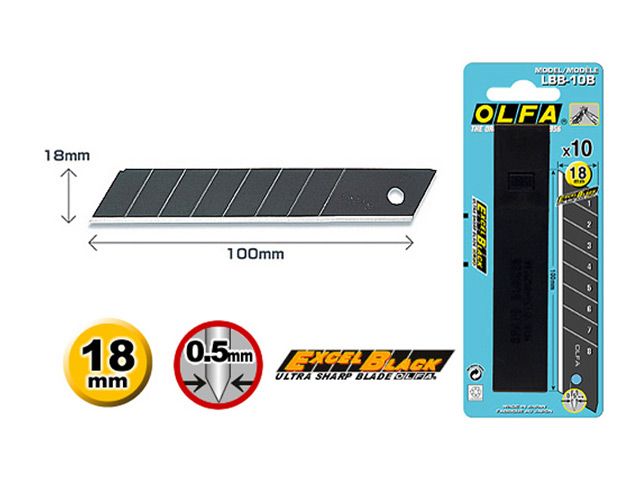 Лезвие д/ножа OLFA Black Max сегментное 18мм 10шт