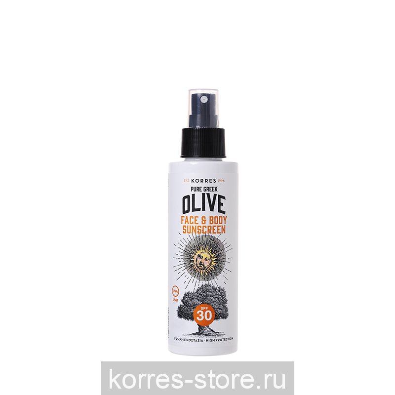 KORRES СОЛНЦЕЗАЩИТНАЯ ЭМУЛЬСИЯ ДЛЯ ЛИЦА И ТЕЛА С МАСЛОМ ОЛИВЫ SPF30