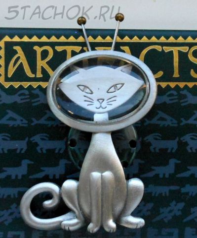 Брошь "Кот-марсианин" под олово (бесплатная доставка из США)