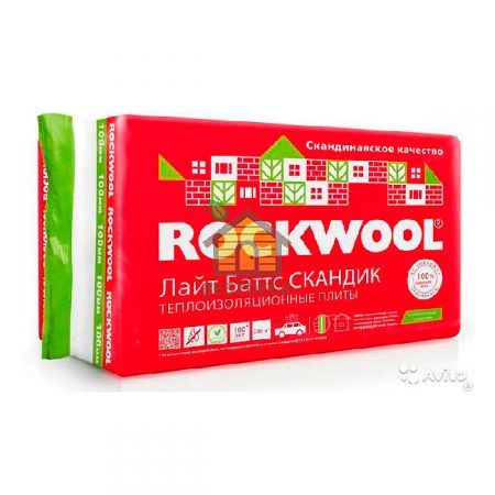 Rockwool лайт баттс Скандик 800х600х100 мм (6 шт)