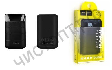 Моб. заряд. устрой. HOCO B29 Domon, 10000mAh, пластик, силикон, 2 USB выхода, с дисплеем, 1A, цвет: чёрный Power Bank