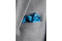 Английский нагрудный платок Тил Пейсли   TEAL PAISLEY SWIRL  SILK POCKET SQUARE