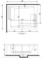 Гидромассажная ванна Gruppo Treesse Bis 190x150 V529 схема 2