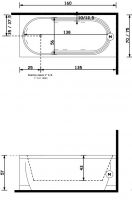 Гидромассажная ванна Gruppo Treesse Cristina 160x75 V634 схема 2 Гидромассажная ванна Gruppo Treesse Cristina 160x75 V634 схема 2