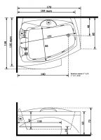 Гидромассажная ванна Gruppo Treesse Matrix Slim 170x138 V763 схема 2