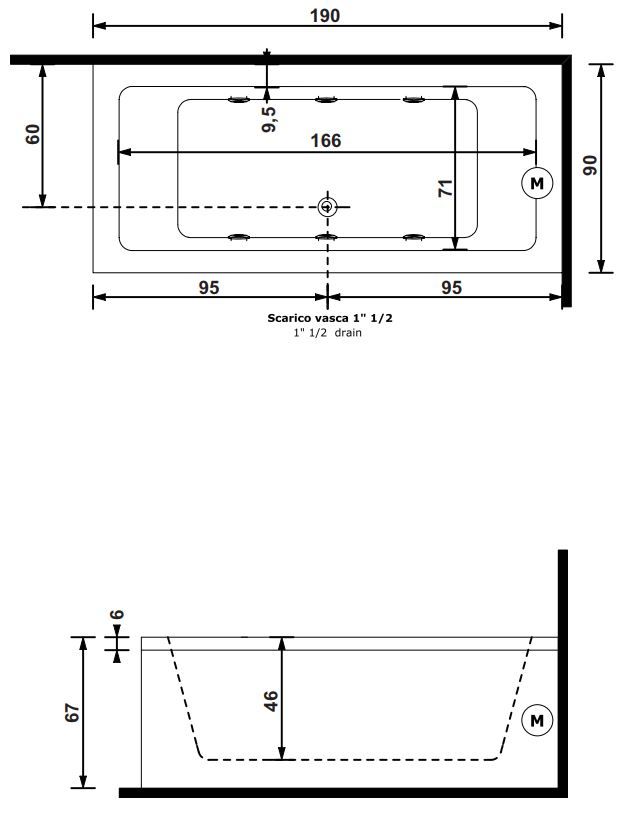 Гидромассажная ванна Gruppo Treesse Quadra 190x90 V073 ФОТО