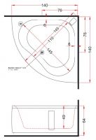 Гидромассажная ванна Gruppo Treesse Slide 140x140 V044 схема 2
