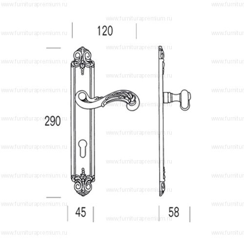 Ручка на планке Salice Paolo Beirut 4301