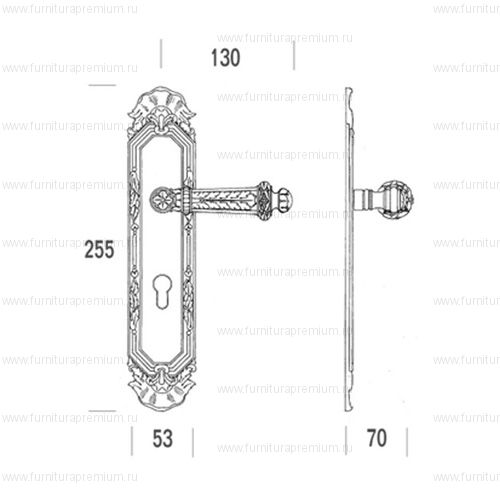 Ручка на планке Salice Paolo Capua 3316