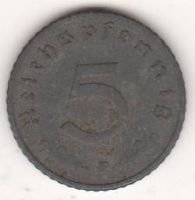 5 пфеннигов 1941 г. F Германия