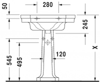 Раковина Duravit 1930 70х50 043870 схема 3