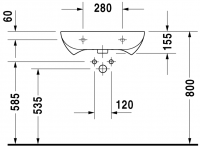 Раковина подвесная Duravit D-Code 60х55,5 231260 схема 3