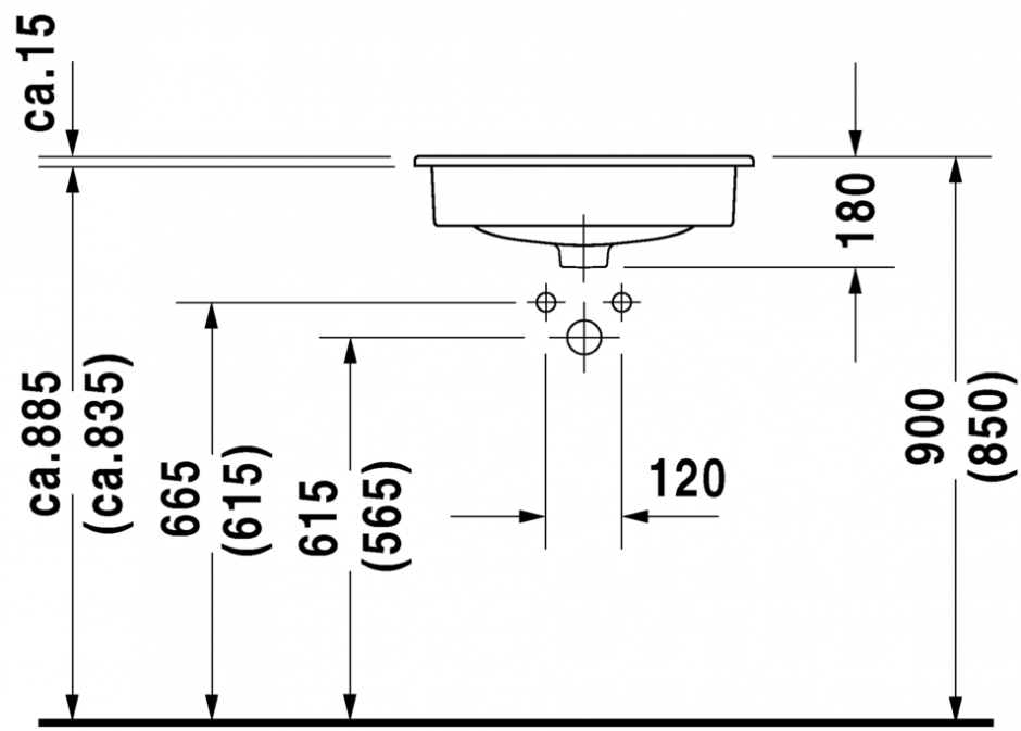 Раковина Duravit D-Code встраиваемая 54,5х43,5 033754 ФОТО