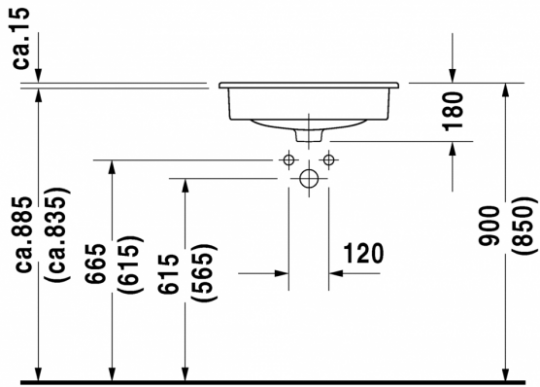 Раковина Duravit D-Code встраиваемая 54,5х43,5 033754 ФОТО