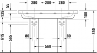 Раковина Duravit D-Code двойная 120х49 034812 схема 2