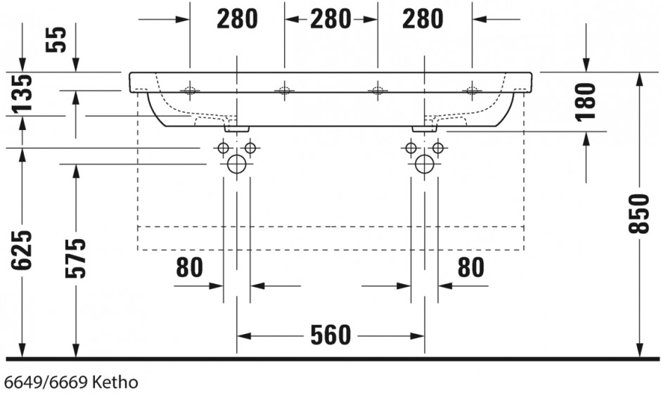 Раковина Duravit D-Code двойная 120х49 034812 ФОТО