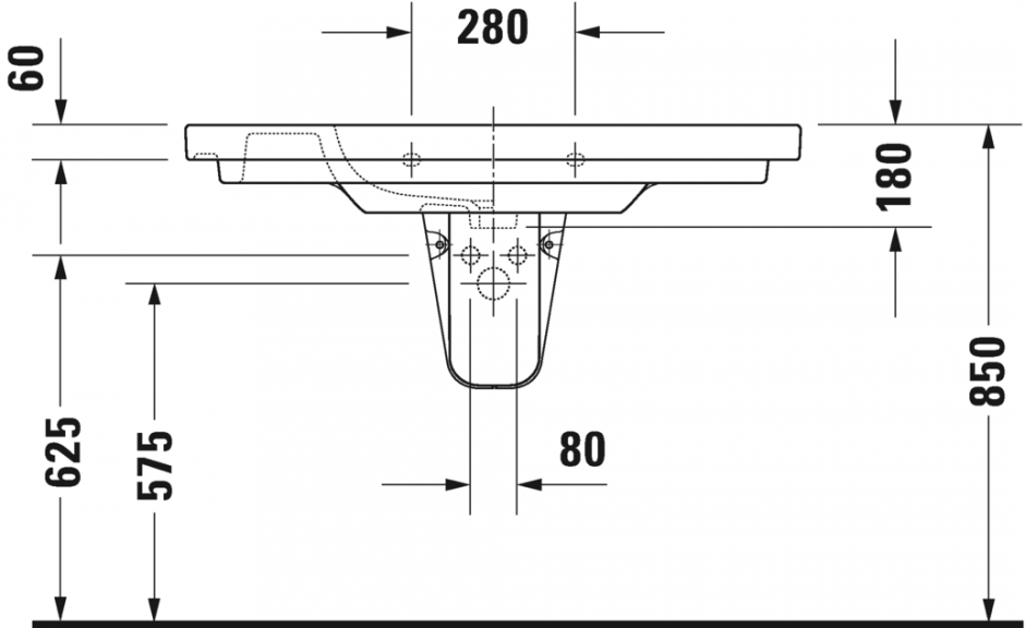 Раковина Duravit D-Code 105х48 034210 ФОТО