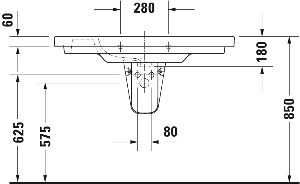 Раковина Duravit D-Code 105х48 034210 схема 4