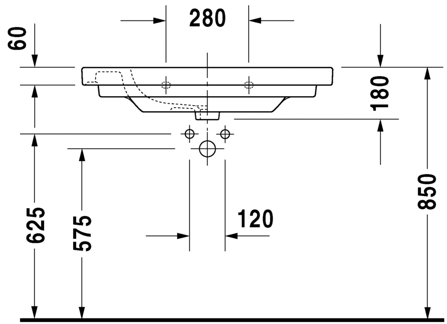 Раковина Duravit D-Code 85х48 035285 ФОТО