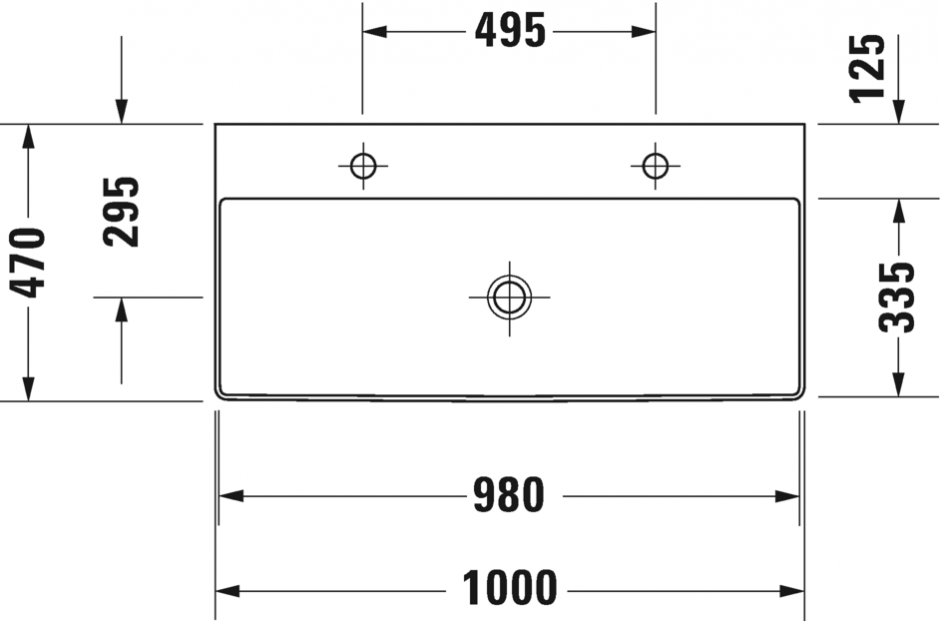 Раковина Duravit DuraSquare двойная шлифованная 100х47 235310 ФОТО