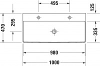 Раковина Duravit DuraSquare двойная 100х47 235310 схема 2